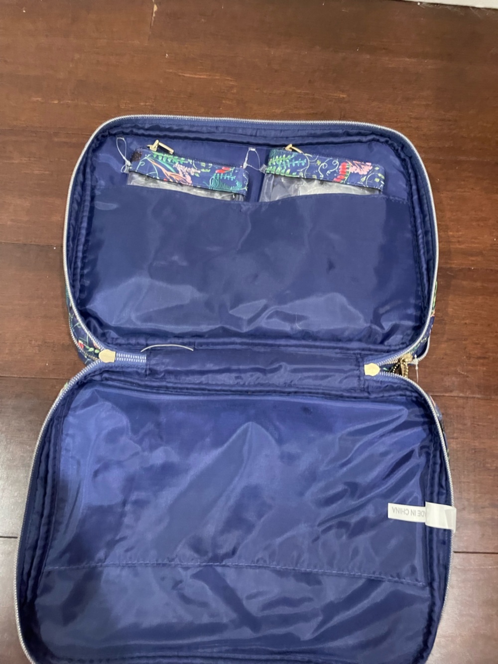 sonia kashuk blue travel makeup and toiletries bag floral nwt - Picture 3 of 8